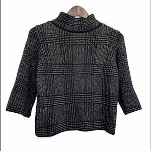 2/$25 ZARA KNIT Mock Neck Plaid Sweater Size M GUC